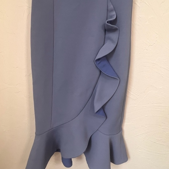 Nicholas Bandage Frill Wrap dress blue size 4 - Picture 3 of 10